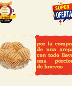 Arepas a la Parrilla - Gratis porcion de Huevos